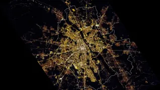 Photograph of the night lights of Warsaw made on 8 October 2015 from the International Space Station. Photo: Earth Observation Team/Space Research Centre PAS/NASA JSC