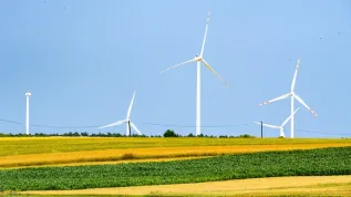 Moszczenica, 08.07.2022. Wind turbines near Moszczenica, July 8th. (gm/doro PAP/Grzegorz Michałowski)