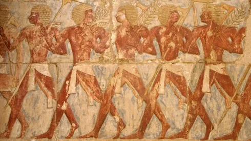 Relief w świątyni w Deir el Bahri, Adobe Stock
