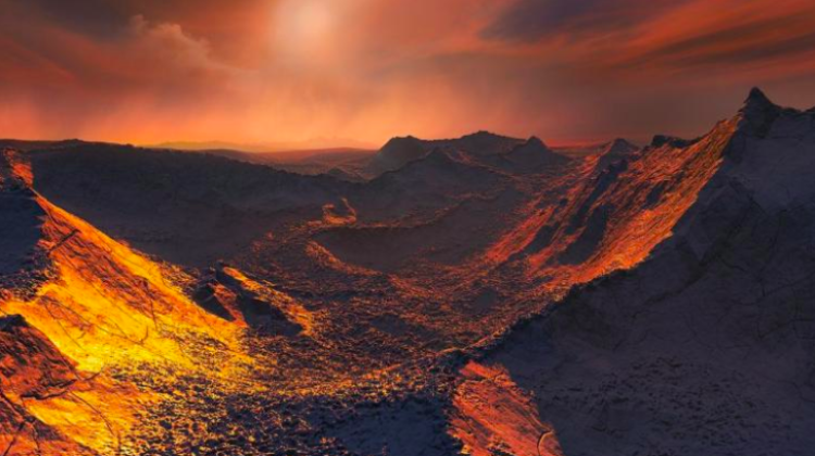 An artist's illustration of the surface of the "super-Earth" detected around Barnard's star Credit: ESO/M. Kornmesser.