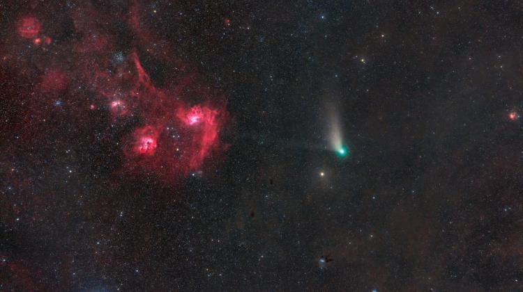 Kometa C/2022 E3 (ZTF) w odwiedzinach u Woźnicy. Fot. Ireneusz Nowak (Polska/Poland)