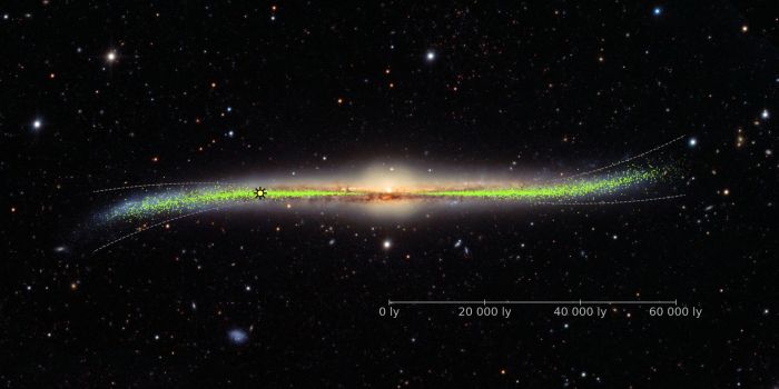 Image of the galaxy with a curved disk