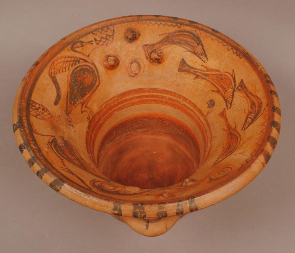 A wide bowl (kalathos) from the island of Kalymnos with rich decoration inside. Credit: © The Trustees of the British Museum. Shared under a Creative Commons Attribution-NonCommercial-ShareAlike 4.0 International (CC BY-NC-SA 4.0) license. 