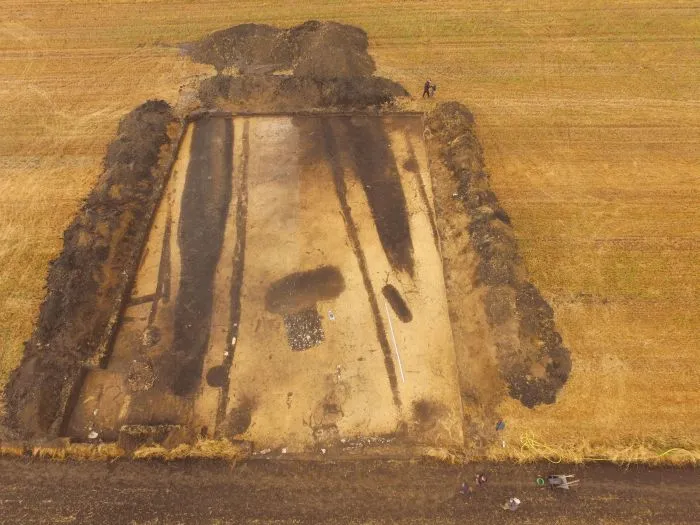 Dębiany gm. Działoszyce, 5 Widok północnego wykopu z grobowcami megalitycznymi. Fot. J. Bulas