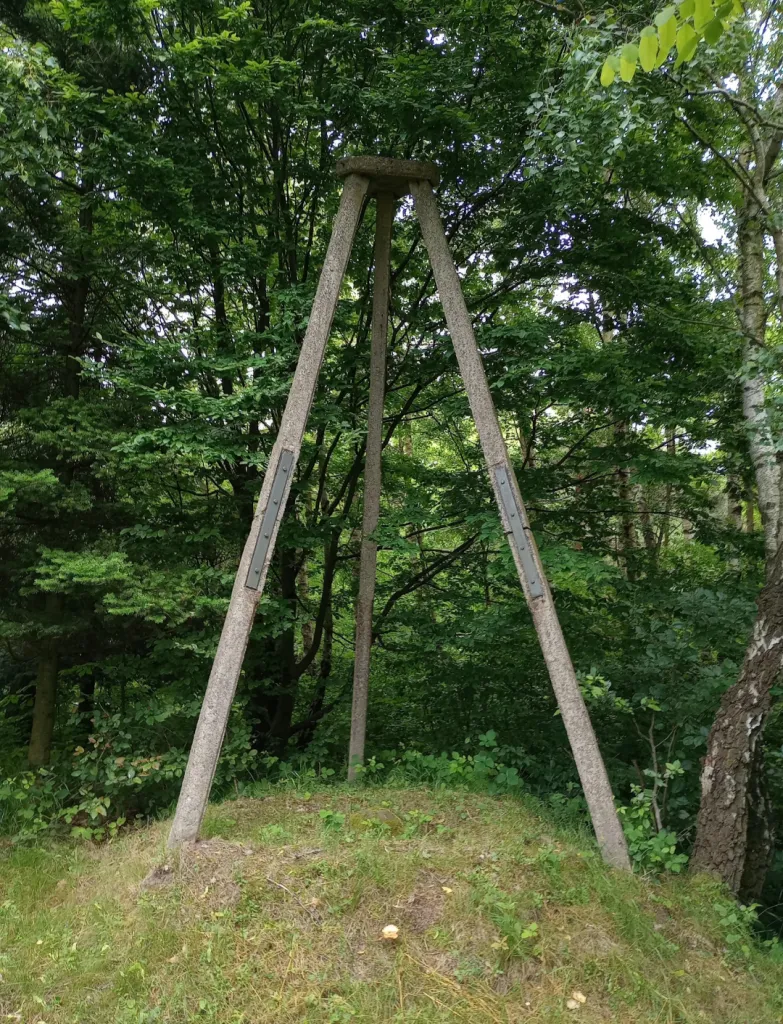 Triangul nad punktem triangulacyjnym na wzgórzu Bocheniec koło Brzeska. Źródło: Mariusz Meus