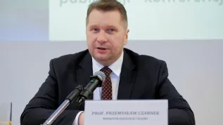 , 02.03.2022. Minister edukacji i nauki Przemysław Czarnek podczas konferencji prasowej podsumowującej rok działalności Uniwersyteckiego Centrum Badań Wolności Religijnej, 2 bm. na terenie kampusu Uniwersytetu Kardynała Stefana Wyszyńskiego w Warszawie. PAP/Mateusz Marek