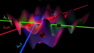 The image illustrates the squeezing mechanism in ultra-cold gases of fermionic atoms placed in periodic optical lattices. Credit: Dr. Mazena Mackoit Sinkevičienė, Vilnius University.