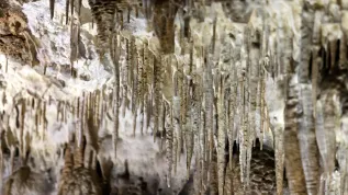 30.04.2021. Wapienna jaskinia krasowa Raj w Chęcinach (woj. świętokrzyskie), jedno ze stanowisk Geoparku Świętokrzyskiego. PAP/Piotr Polak