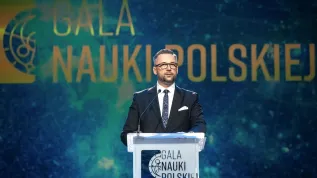 19.02.2025. Minister nauki i szkolnictwa wyższego Marcin Kulasek na Gali Nauki Polskiej organizowanej przez Ministerstwo Nauki i Szkolnictwa Wyższego z okazji Dnia Nauki Polskiej w Toruniu. PAP/Tytus Żmijewski