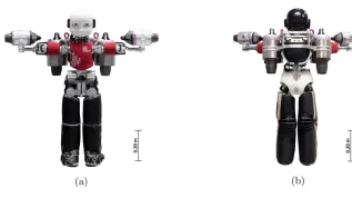Przedni i tylny widok prototypu robota iRonCub-Mk1; źródło: Communications Engineering, CC licence