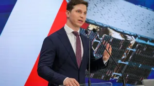 Warszawa, 14.05.2025. Dyrektor generalny i współzałożyciel ICEYE Rafał Modrzewski. Fot. PAP/Paweł Supernak