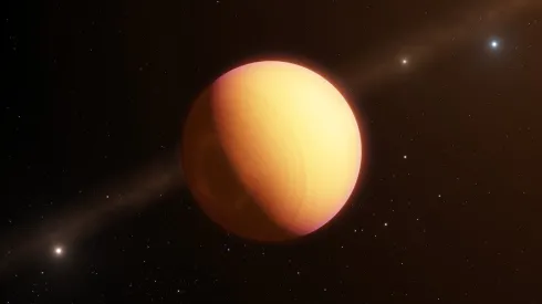 Artystyczna wizja egzoplanety HR 8799 e zbadanej przy pomocy instrumentu GRAVITY i interferometru VLTI. Źródło: ESO/L. Calçada.