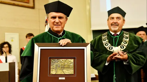 Prof. dr. hab. inż. Andrzej Demenko podczas nadania mu tytułu doktora honoris causa Politechniki Świętokrzyskiej w Kielcach. PAP/Piotr Polak 13.11.2019