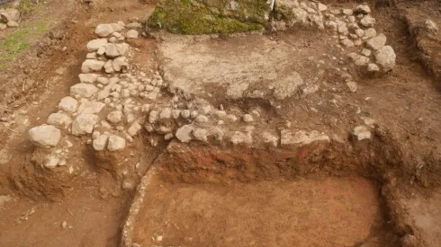 Remains of the wine press immediately after soil removal and cleaning. Credit: R. Karasiewicz-Szczypiorski