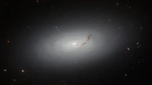 Galaktyka NGC 3156 sfotografowana przez Kosmiczny Teleskop Hubble’a. Źródło:  ESA/Hubble &amp; NASA, R. Sharples, S. Kaviraj, W. Keel.