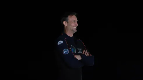 Floryda, 25.06.2025. Na zdjęciu z 24 bm. Sławosz Uznański-Wiśniewski podczas pożegnania astronautów w Centrum Kosmicznym Johna F. Kennedy’ego na przylądku Canaveral w amerykańskim stanie Floryda.  PAP/Leszek Szymański