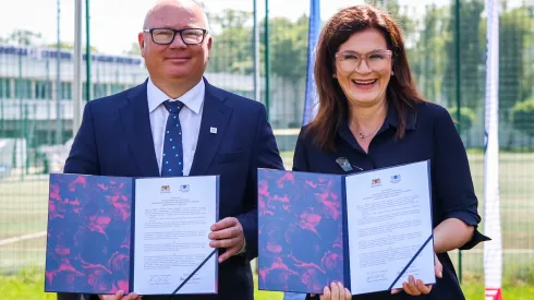 Prof. Krzysztof Wilde, rektor Politechniki Gdańskiej i Aleksandra Dulkiewicz, prezydent Gdańska. Fot. Grzegorz Jędrzejewski / Politechnika Gdańska