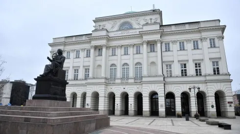 07.04.2021. Pałac Staszica w Warszawie, siedziba Polskiej Akademii Nauk.  PAP/Radek Pietruszka
