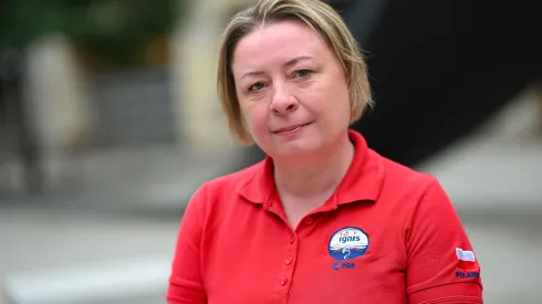  Warszawa, 23.06.2026. Na zdjęciu z 10 bm. kierowniczka polskiej misji kosmicznej IGNIS dr Aleksandra Bukała przed siedzibą Polskiej Agencji Prasowej w Warszawie. Aleksandra Bukała była gościem Studia PAP. PAP/Marcin Obara