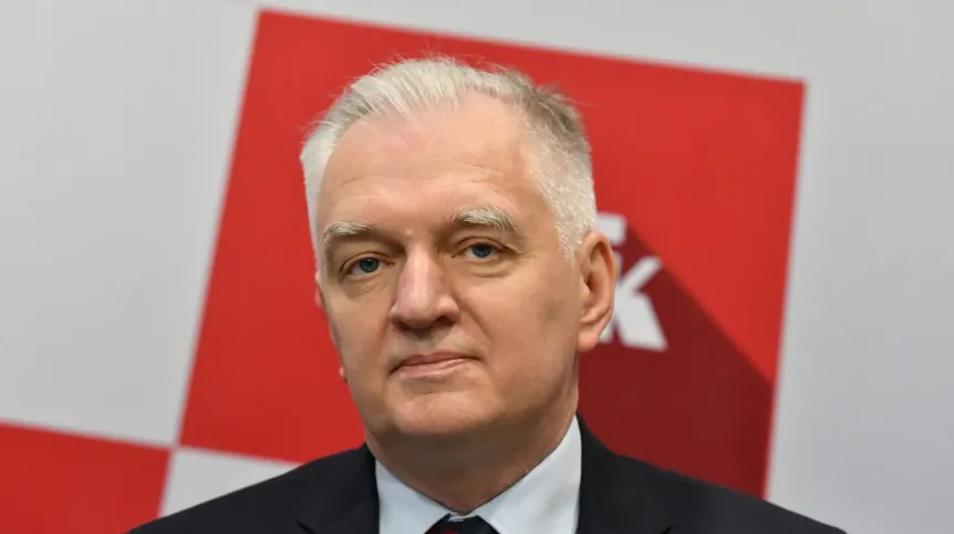 Wicepremier, minister nauki i szkolnictwa wyższego Jarosław Gowin podczas konferencji prasowej w rektoracie Politechniki Świętokrzyskiej, nt. współpracy regionu świętokrzyskiego i Politechniki Świętokrzyskiej z polskim sektorem kosmicznym oraz piątej edycji European Rover Challenge 2019, międzynarodowych zawodów robotów marsjańskich. Fot. PAP/Piotr Polak 04.02.2019