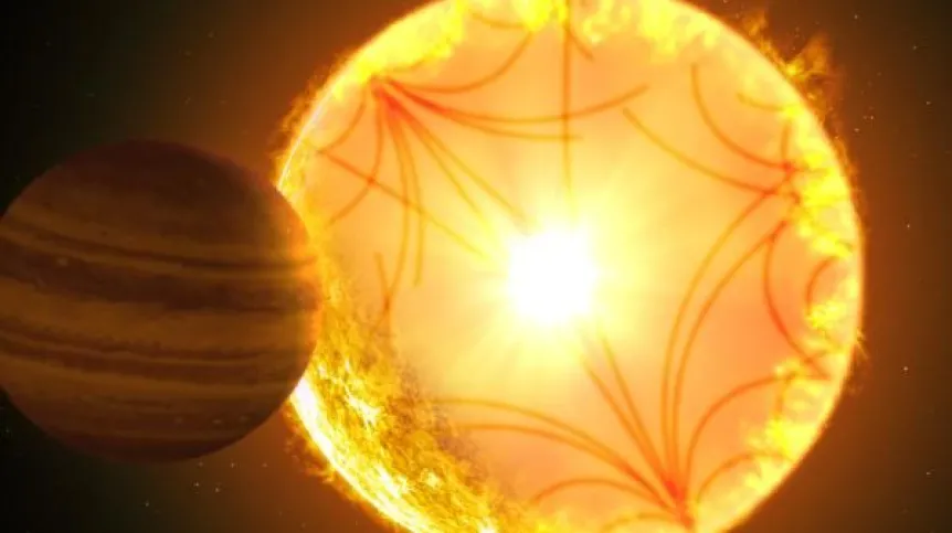 Artystyczna wizja systemu podobnego do Kepler-1658. Źródło: Gabriel Perez Diaz/Instituto de Astrofísica de Canarias