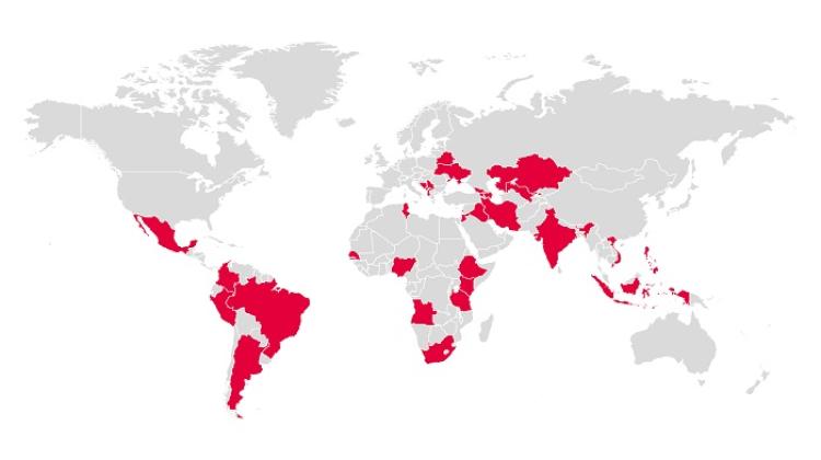 Kraje pochodzenia stypendystów. Źródło: NAWA