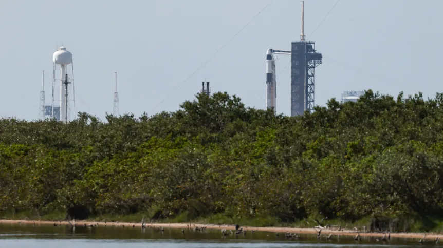 10.06.2025. Stanowisko SLC-40 w Centrum Kosmicznym Johna F. Kennedy’ego na przylądku Canaveral w amerykańskim stanie Floryda. PAP/Leszek Szymański