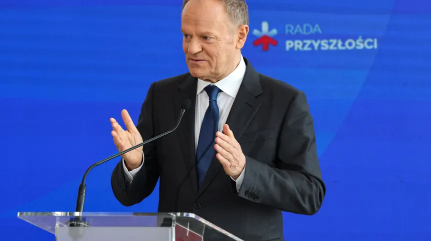10.02.2026. Premier Donald Tusk podczas powołania Rady Przyszłości, 10 bm. w Gmachu Skyliner w Warszawie. PAP/Albert Zawada