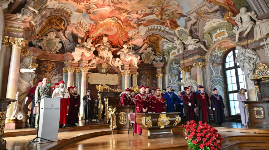 Wrocław, 06.10.2026. Inauguracja roku akademickiego 2026/2027 Uniwersytetu Medycznego im. Piastów Śląskich we Wrocławiu, 6 bm. (amb) PAP/Maciej Kulczyński