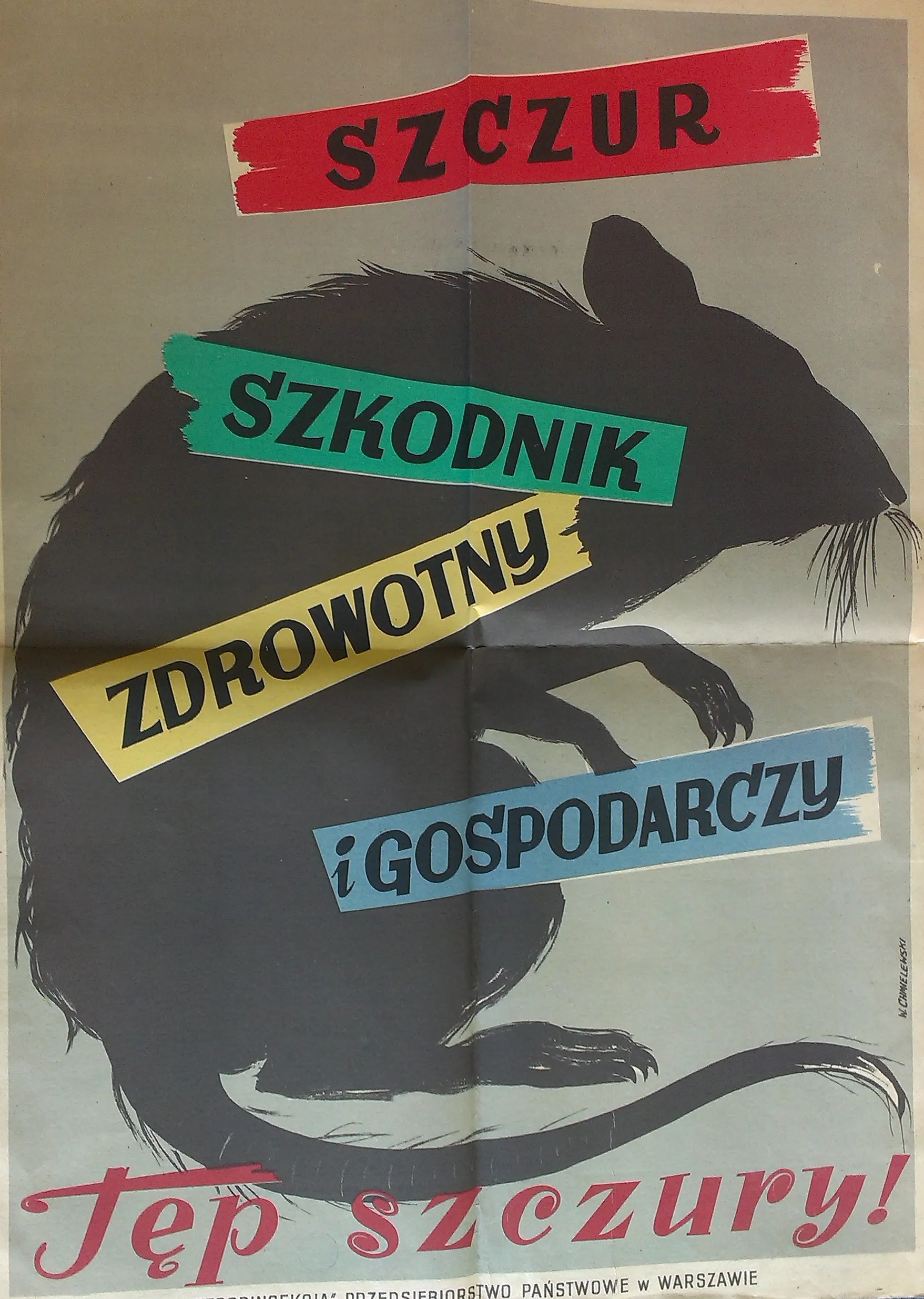 "Tęp szczury, Witold Chmielewski, 1953,   zbiory: Dokumenty Życia Społecznego, Biblioteka Narodowa 