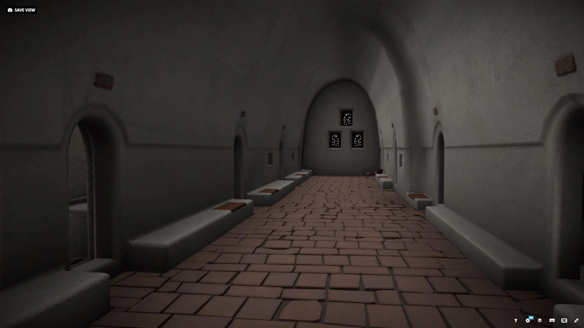 Dormitorium - widok wnętrza. www.virtualnubia.uw.edu.pl