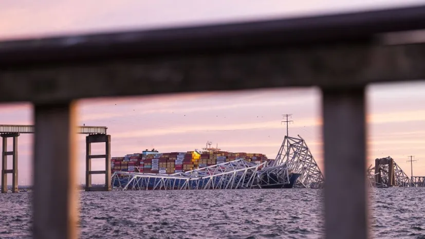 Katastrofa Francis Scott Key Bridge. Baltimore, Maryland, USA, 26 marca 2024. EPA/JIM LO SCALZO Dostawca: PAP/EPA.