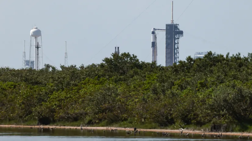 10.06.2025. Stanowisko SLC-40 w Centrum Kosmicznym Johna F. Kennedy’ego na przylądku Canaveral w amerykańskim stanie Floryda. PAP/Leszek Szymański