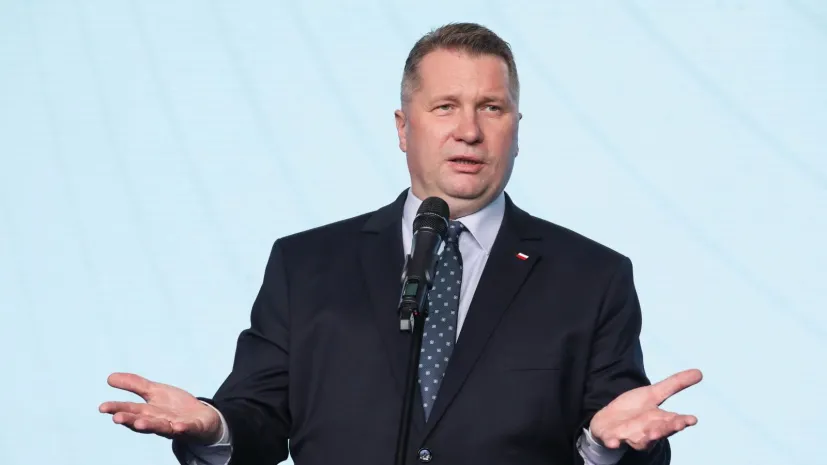 Warszawa, 04.11.2025. Wiceprezes PiS Przemysław Czarnek na konferencji prasowej w siedzibie Prawa i Sprawiedliwości przy ul. Nowogrodzkiej w Warszawie. PAP/Tomasz Gzell